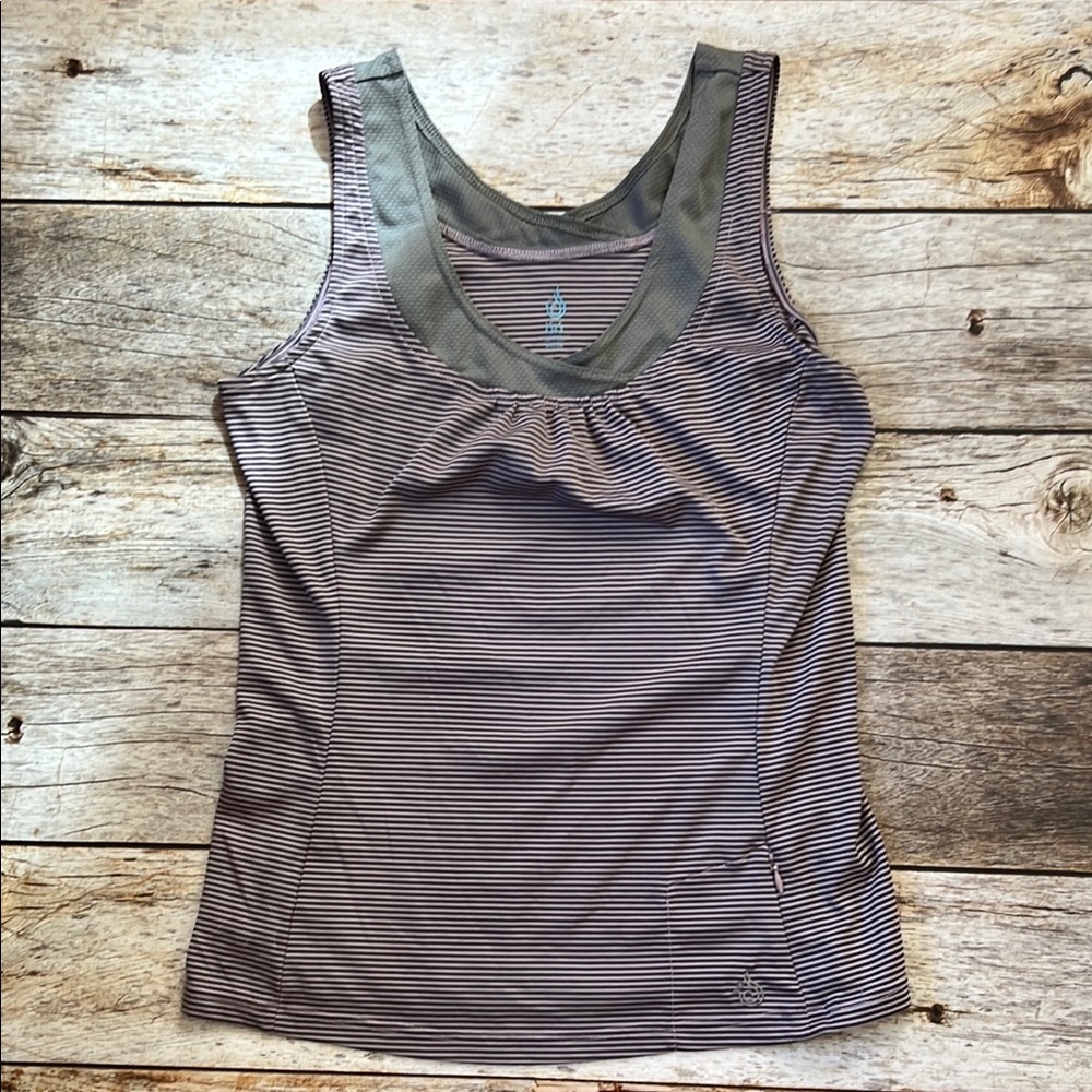 Isis Striped Gray Sleeveless Athletic Top